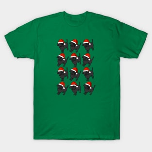 Dozen Cute Christmas Santa Dogs T-Shirt